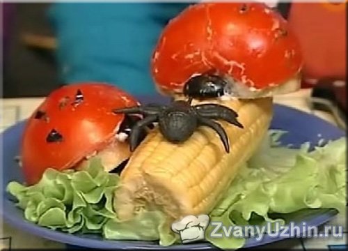 Бутерброды "Жизнь насекомых" с крабовыми палочками