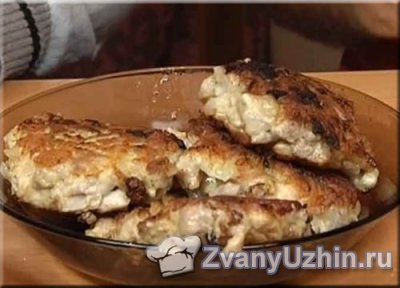 Рубленые котлеты "Комсомольские" и картофель с сыром