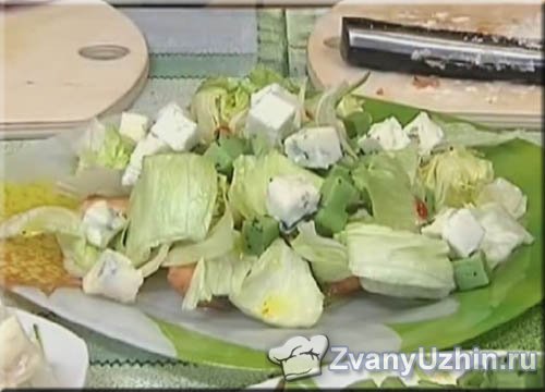 слоёный салат с сёмгой и сыром