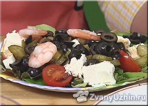 Овощной салат "Алёша" с креветками