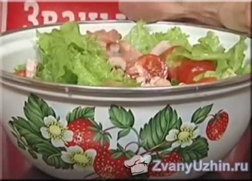 Салат с сёмгой, дыней и помидорами (Труффальдино)